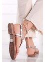 Tamaris Stříbrné kožené nízké sandály 1-28125