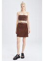 DEFACTO A Cut Cross Tie Waist Mini Skirt