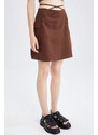 DEFACTO A Cut Cross Tie Waist Mini Skirt