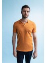 DEFACTO Slim Fit Polo Neck Základní pletené tričko s krátkým rukávem