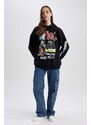 DEFACTO Coool Oversize Fit Hoodie Printed Sweatshirt