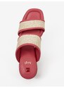 Růžové dámské kožené pantofle na podpatku Högl Marbella - Dámské