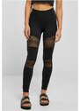 URBAN CLASSICS Ladies Crochet Lace Inset Leggings