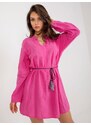 Fashionhunters Tmavě růžové košilové šaty pro volný čas OCH BELLA