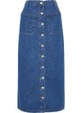 Trendyol Dark Indigo Double Pocket High Waist Denim Jeans Skirt