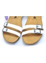 Krásné letní sandály na korkové podešvi Plakton 775920 bílá