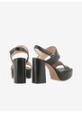 Černé dámské kožené sandály na podpatku Högl Cindy - Dámské