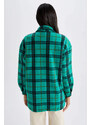 DEFACTO Flanel A Line Plaid Long Sleeve Tunic