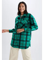 DEFACTO Flanel A Line Plaid Long Sleeve Tunic