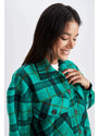 DEFACTO Flanel A Line Plaid Long Sleeve Tunic