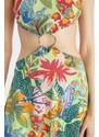 DEFACTO Regular Fit Cross Strappy Floral Print Cut Out Beachwear