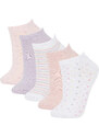 DEFACTO Women's Cotton 5 Pack Short Socks