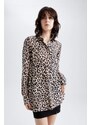 DEFACTO Relax Fit Long Sleeve Zebra Print Tunic