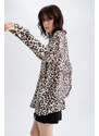 DEFACTO Relax Fit Long Sleeve Zebra Print Tunic