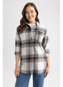 DEFACTO Regular Fit Flannel Long Sleeve Tunic