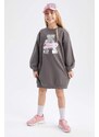 DEFACTO Girl Crew Neck Printed Sweat Dress