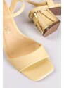 Menbur Žluté sandály na hrubém podpatku Eridanus