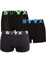 3PACK dětské boxerky Styx sportovní guma černé (3GJ96012) 6-8 let