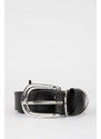 DEFACTO Women's Rectangle Buckle Leather Look Belt