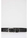 DEFACTO Women's Rectangle Buckle Leather Look Belt