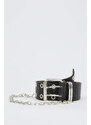DEFACTO Women's Chain Detailed Faux Leather Belt