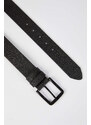 DEFACTO Men's Rectangle Buckle Faux Leather Belt