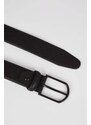 DEFACTO Men's Rectangle Buckle Faux Leather Belt