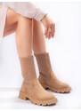 Women's suede ankle boots with elastic Shelvt upper