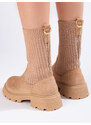 Women's suede ankle boots with elastic Shelvt upper