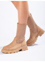 Women's suede ankle boots with elastic Shelvt upper