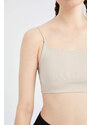 Defacto Fit Crew Neck Rope Strap Crop Top