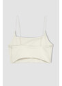 Defacto Fit Crew Neck Rope Strap Crop Top