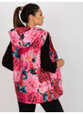 Fashionhunters Růžová květinová prošívaná vesta