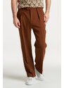 KALHOTY GANT WIDE WOOL CREPE SUIT PANTS hnědá 48