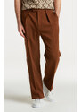 KALHOTY GANT WIDE WOOL CREPE SUIT PANTS hnědá 48