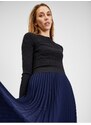 Orsay Tmavě modrá dámská plisovaná sukně - Dámské