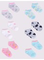 Yoclub Kids's Girls' Ankle Cotton Socks Patterns Colours 6-Pack SKS-0008G-AA00-003