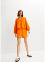 bonprix Mušelínové šortky z bavlny Oranžová