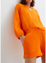 bonprix Mušelínové šortky z bavlny Oranžová