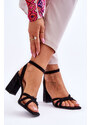 Kesi Klasické semišové sandály na podpatku černé Bernett