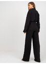 Fashionhunters Černá dámská oversize košile s límečkem