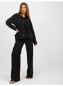 Fashionhunters Černá dámská oversize košile s límečkem