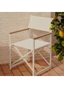 Bílá látková zahradní skládací židle Kave Home Llado