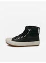 Černé klučičí kotníkové kožené tenisky Converse Chuck Taylor All Star - unisex