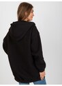 Fashionhunters Základní černá mikina na zip oversize střihu