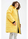 DEFACTO Hooded Plush Coat/Parka