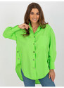 Fashionhunters Světle zelená košile na zip s kapsou