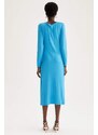 DEFACTO V Neck Long Sleeve Midi Dress