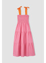 DEFACTO Sleeveless Maxi Short Sleeve Woven Dress