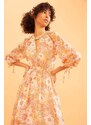 DEFACTO A Cut Long Sleeve Floral Print Maxi Dress